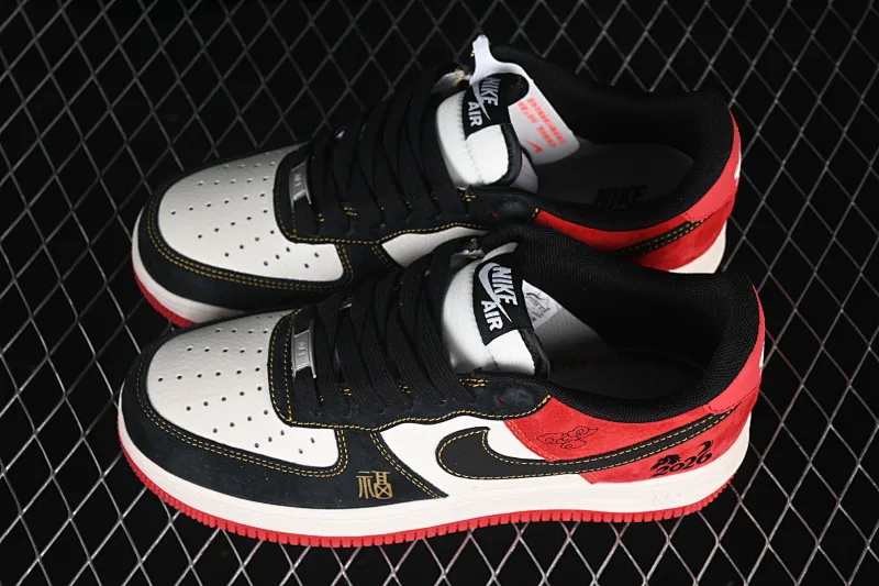 All categories Nk Air Force 1 Air Force series Nk Air Force 1 Low Air Force low-top Nike Air Force 1'07 Low Black, white and red contrast Air Force 1 low-top casual sneakers HT5088-618